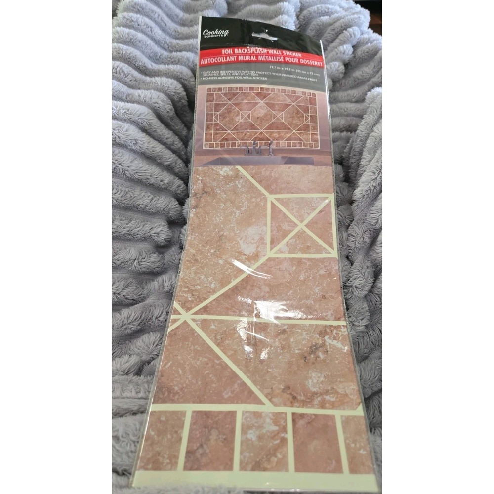Cooking Concepts Foil Backsplash Wall Sticker Decal Chef Geometric Tile NIP!